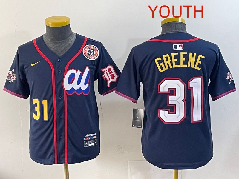 Youth 2025 Detroit Tigers #31 Greene Drak Blue All star Nike MLB Jersey style 22->youth mlb jersey->Youth Jersey